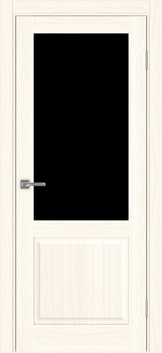 Дверь Эко 602.21 ОФ3 ясень светлый, lacobel черный