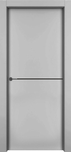 Дверь 1001-М1 эмаль серая, молдинг черный, глухая