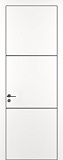 Дверь Z K11 полипропилен белый, ALU кромка черная, молдинг черный, глухая