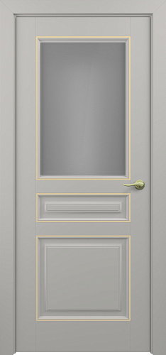 Дверь Z Ampir Т2 эмаль серая patina Gold, сатинат