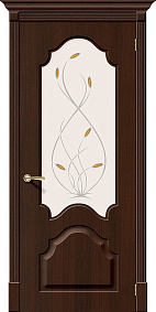 Недавно просмотренные - Дверь Браво Скинни-33 венге, стекло белое художественное, с элементами фьюзинга