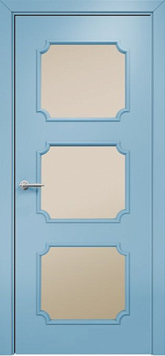 Дверь Оникс Валенсия эмаль голубая, сатинат бронза