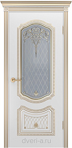 Недавно просмотренные - Дверь ИУ Эмаль Корона Соло В3 эмаль белая патина белое золото, остекленное рис. 2