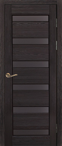 Дверь ОКА браш массив сосны Палермо венге, стекло графит