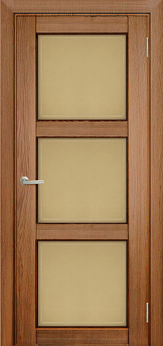 Дверь Берест массив сосны Браво орех, стекло бронза