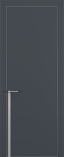 Дверь Z K21 полипропилен  графит премьер, ALU кромка хром, молдинг серебро, глухая