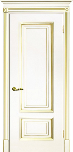 Дверь Текона эмаль Smalta 08 слоновая кость RAL 1013 патина золото, глухая