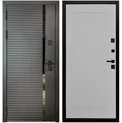 Входная дверь Матадор MXМ-6 антрацит софт/панель Лайн-1, силк маус