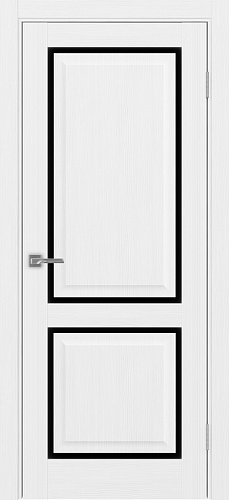 Дверь Эко 602С.2121 ОФ4 белый лед, lacobel черный
