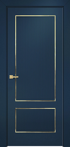 Дверь Оникс Сиэтл 2 эмаль RAL 5001 молдинг золото, глухая