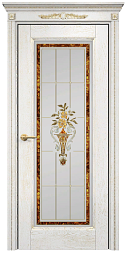 Недавно просмотренные - Дверь Оникс Италия 1 эмаль белая с золотой патиной, сатинат белый заливной витраж №1