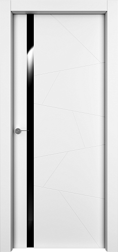 Дверь Берг эмаль белая, триплекс черный, глухая