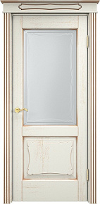 Недавно просмотренные - Дверь ПМЦ массив дуба Д6 эмаль F120 с золотой патиной, стекло 6-4