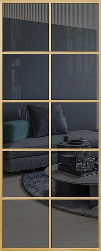 Перегородка Alum №9 золото, стекло прозрачное графит