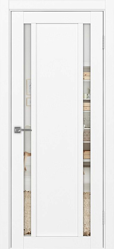 Дверь Эко 522.212 белый снежный, стеклопакет зеркало