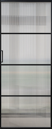 Перегородка Alum №4 черный, стекло прозрачное мору