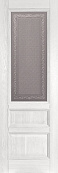 Схожие товары - Дверь Ока массив дуба цельные ламели Аристократ №2 эмаль белая, стекло графит с наплавом