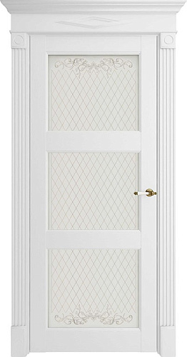 Дверь ДР экошпон Florence 62003 серена белый, стекло матовое
