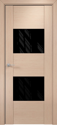 Дверь Оникс Парма беленый дуб, глухая лакобель RAL 9005