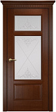 Схожие товары - Дверь Оникс Италия 4 красное дерево, сатинат белый контурный витраж №1