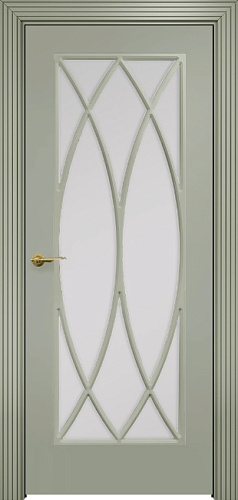 Дверь Оникс Турин фрезерованная эмаль RAL 7038, сатинато с решеткой №6