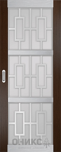 Перегородка Оникс №2 венге/серебро/Р-№4, сатинат белый