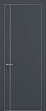 Дверь Z K14 полипропилен  графит премьер, ALU кромка хром, молдинг серебро, глухая