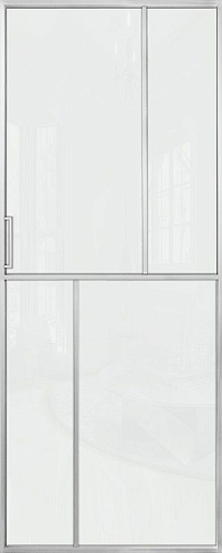 Перегородка Alum №6 хром, триплекс белый