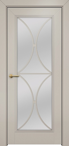 Дверь Оникс Шанель 1 фрезерованная эмаль латте, сатинато с решеткой