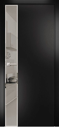 Дверь Оникс Сеул эмаль черная, лакобель черный