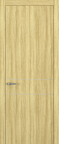 Дверь Z K16 toppan дуб натуральный, молдинг серебро, глухая