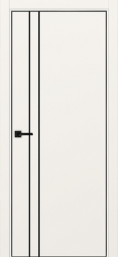 Дверь Эко 205 бежевый молдинг SB, кромка AL черная SB с 4-х сторон, глухая