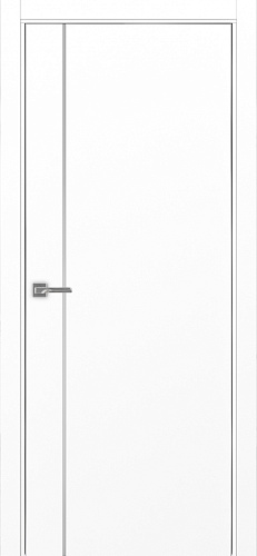 Дверь Эко 204 белый снежный молдинг SC, кромка AL хром SC с 2-х сторон, глухая
