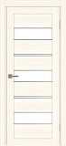 Дверь Эко 526.122 АПП ясень светлый молдинг SC, lacobel белый