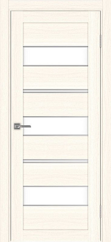 Дверь Эко 526.122 АПП ясень светлый молдинг SC, lacobel белый