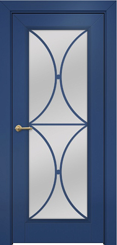 Дверь Оникс Шанель 1 фрезерованная эмаль RAL 5000, сатинато с решеткой
