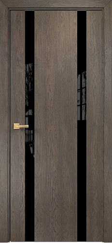 Дверь Оникс Верона 2 дуб античный, триплекс черный