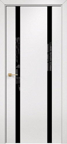 Дверь Оникс Престиж 2 эмаль белая, триплекс черный