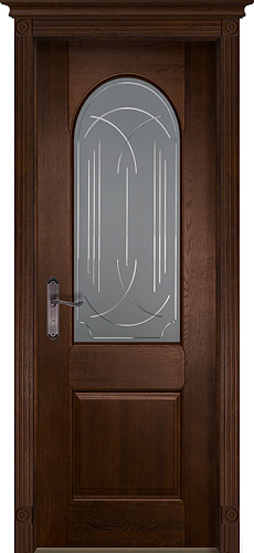 Дверь ДР массив дуба Чезана античный орех, стекло