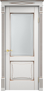 Недавно просмотренные - Дверь ПМЦ массив ольхи ОЛ6.2 белый грунт с патиной орех, стекло 6-4