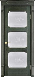Недавно просмотренные - Дверь ПМЦ массив ольхи ОЛ7.3 зеленый с патиной серебро, стекло мателюкс