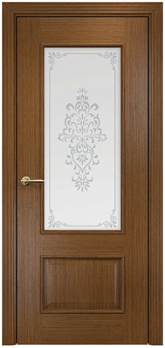 Дверь Оникс Марсель орех, сатинат художественный Вензель