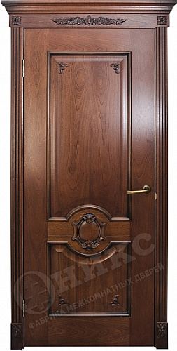 Дверь Оникс Рада красное дерево с черной патиной, глухая