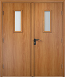 Дверь противопожарная V ДПО+ДПО финиш-пленка 30 мин, миланский орех