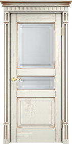 Недавно просмотренные - Дверь ПМЦ массив дуба Д5 эмаль F120 с золотой патиной, стекло 5-3