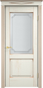 Недавно просмотренные - Дверь ПМЦ массив дуба Д13 эмаль F120 с золотой патиной, стекло 13-5