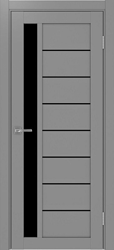 Дверь Эко 554.21 серый, lacobel черный
