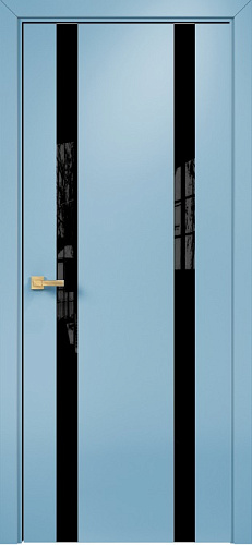 Дверь Оникс Верона 2 эмаль голубая, триплекс черный