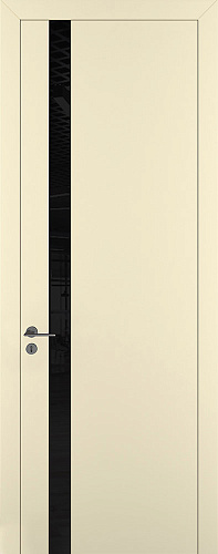 Дверь Z K2 полипропилен крем, лакобель black classic, глухая