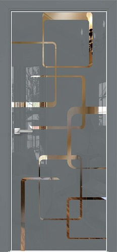 Дверь Оникс Арт, лакобель серый RAL 7040, зеркало №8